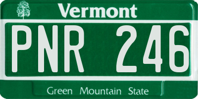 VT license plate PNR246