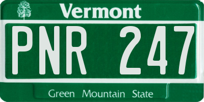 VT license plate PNR247