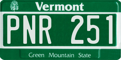 VT license plate PNR251