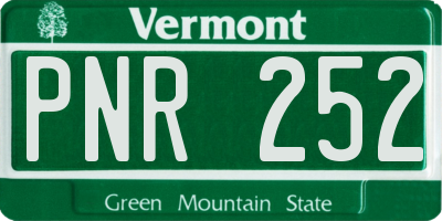 VT license plate PNR252