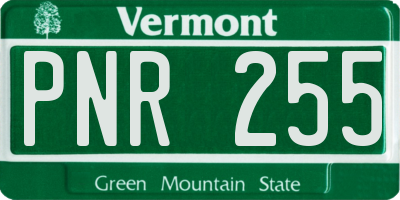 VT license plate PNR255