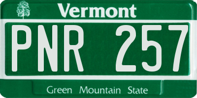 VT license plate PNR257
