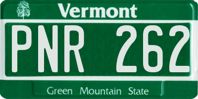 VT license plate PNR262