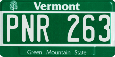 VT license plate PNR263