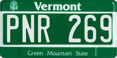 VT license plate PNR269