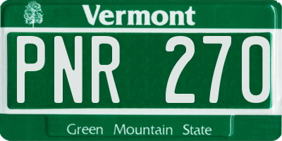 VT license plate PNR270