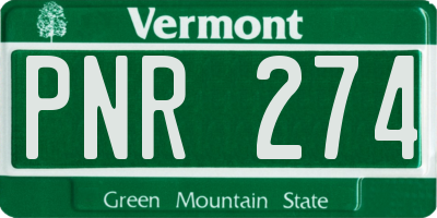 VT license plate PNR274