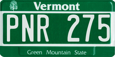 VT license plate PNR275