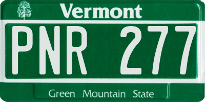 VT license plate PNR277