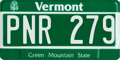 VT license plate PNR279