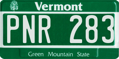 VT license plate PNR283