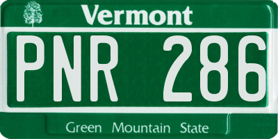 VT license plate PNR286