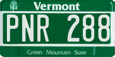 VT license plate PNR288