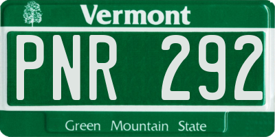VT license plate PNR292
