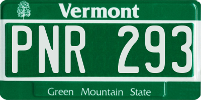VT license plate PNR293