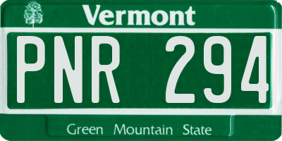 VT license plate PNR294