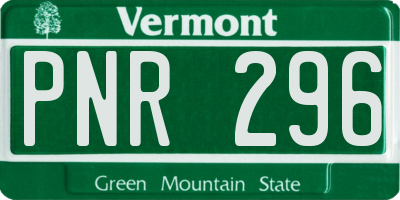 VT license plate PNR296