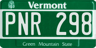 VT license plate PNR298
