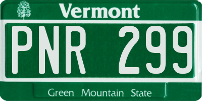 VT license plate PNR299