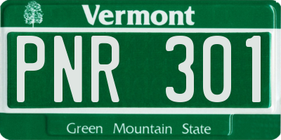 VT license plate PNR301