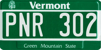 VT license plate PNR302