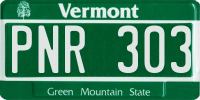 VT license plate PNR303