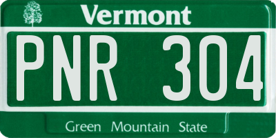 VT license plate PNR304