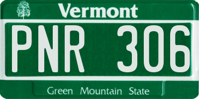 VT license plate PNR306