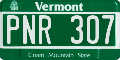 VT license plate PNR307