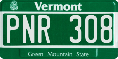 VT license plate PNR308