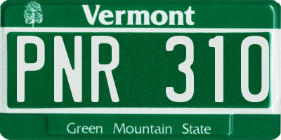 VT license plate PNR310