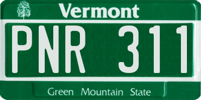 VT license plate PNR311