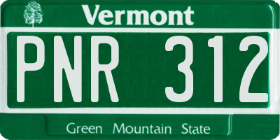 VT license plate PNR312