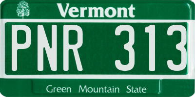 VT license plate PNR313