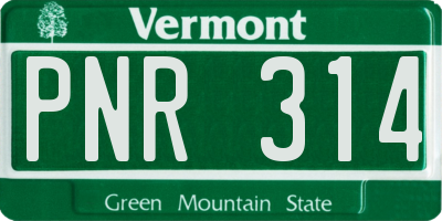 VT license plate PNR314
