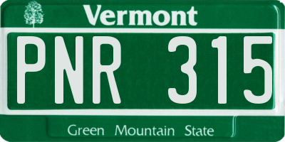 VT license plate PNR315