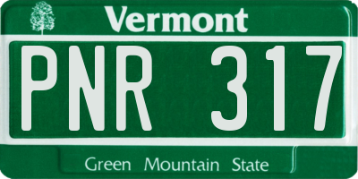 VT license plate PNR317