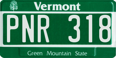 VT license plate PNR318