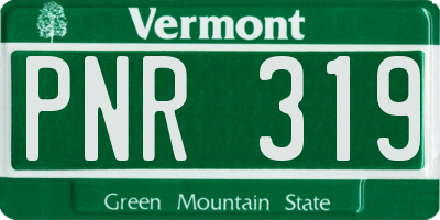 VT license plate PNR319