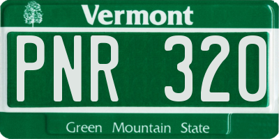 VT license plate PNR320