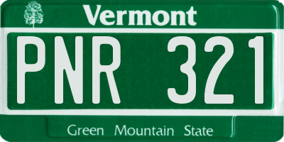 VT license plate PNR321