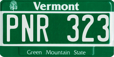 VT license plate PNR323