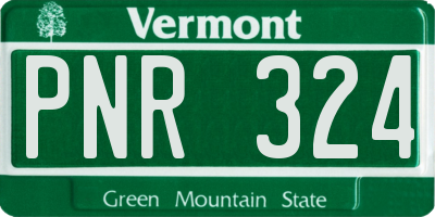 VT license plate PNR324