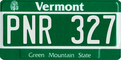 VT license plate PNR327