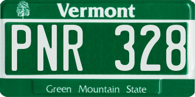 VT license plate PNR328