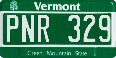 VT license plate PNR329