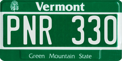 VT license plate PNR330