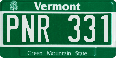 VT license plate PNR331
