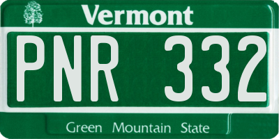VT license plate PNR332