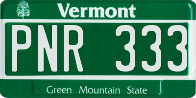 VT license plate PNR333